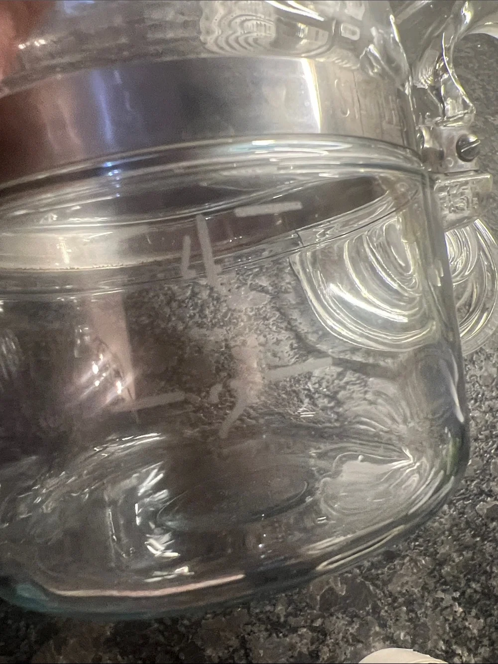 4 cup PYREX FLAMEWARE Clear Glass Stovetop Coffee Pot Stainless Accent COMPLETED